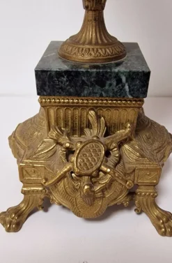 Best Pamono Candelabras in Verde Delle Alpi Marble and Bronze, 1950s, Set of 2