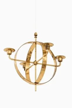 Pamono Candleabra Chandelier in Brass by Hans-Agne Jakobsson, 1960s> Ceiling Lights