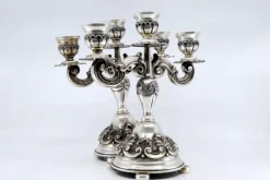 Pamono Candleholders in Relief Silver with Shells, Set of 2><noscript><img width=