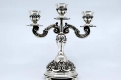 Pamono Candleholders in Relief Silver with Shells, Set of 2><noscript><img width=