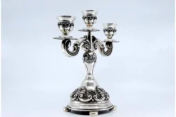 Pamono Candleholders in Relief Silver with Shells, Set of 2><noscript><img width=
