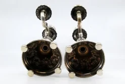 Pamono Candleholders in Relief Silver with Shells, Set of 2><noscript><img width=