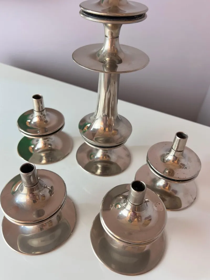 Outlet Pamono Candlesticks by Hans Nagel for BMF, Set of 5