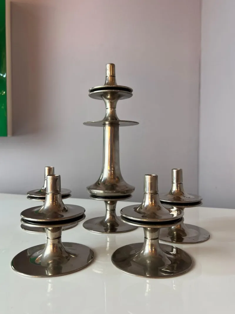 Outlet Pamono Candlesticks by Hans Nagel for BMF, Set of 5