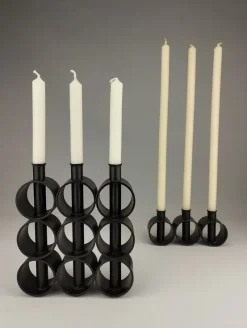 Pamono Candlesticks, Denmark, 1960s, Set of 2><noscript><img width=