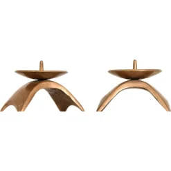 Pamono Candlesticks in Brass, 1960s, Set of 2> Candleholders