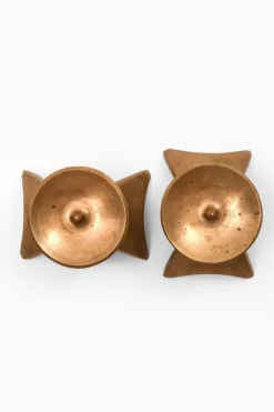 Pamono Candlesticks in Brass, 1960s, Set of 2><noscript><img width=
