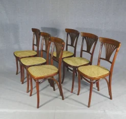 Pamono Caned Chairs by Michael Thonet for Gebrüder Thonet, Set of 6><noscript><img width=