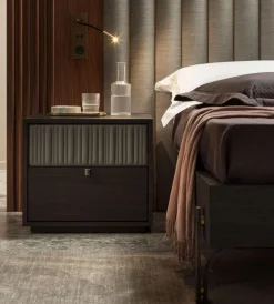 Pamono Canette Laguna Oak and Leather Nightstand by Morica Design> Tables|Nightstands