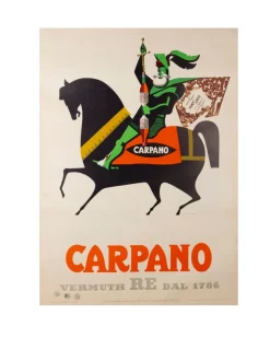 New Pamono Canvas Poster Vermuth Carpano Caval Ad Bruns Armando Testa, 1953