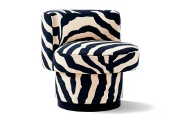 Pamono Caos Accent Chair in Zebra Furry Velvet from Moanne