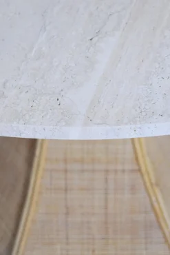 Best Pamono Caprarola Rattan and Travertine Round Table by Barracuda Interiors