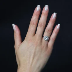 Online Pamono Carat Diamonds 18 Karat Yellow Gold Platinum Cluster Ring