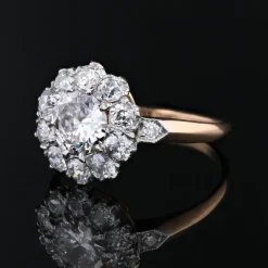 Online Pamono Carat Diamonds 18 Karat Yellow Gold Platinum Cluster Ring