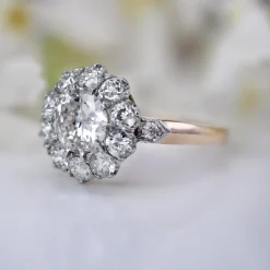 Online Pamono Carat Diamonds 18 Karat Yellow Gold Platinum Cluster Ring