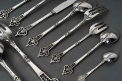 Pamono Cardeilhac Silver Cutlery Set with Minerva Hallmark, 1890s, Set of 150><noscript><img width=