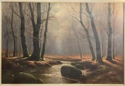 Pamono Carl Kenzler, Woodland Landscape, 20th Century, Oil on Canvas