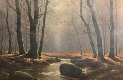 Pamono Carl Kenzler, Woodland Landscape, 20th Century, Oil on Canvas