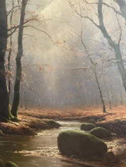 Pamono Carl Kenzler, Woodland Landscape, 20th Century, Oil on Canvas