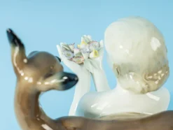 Pamono Carl Werner for Hutschenreuther, Nude with Fawn, 1950s><noscript><img width=