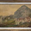 Pamono Carlo Aimetti, Mountain Landscape, 20th Century, Oil on Panel, Framed> Painting