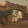 Pamono Carlo Brancaccio, Neapolitan Landscape, 1890s, Oil on Canvas, Framed> Old Masters
