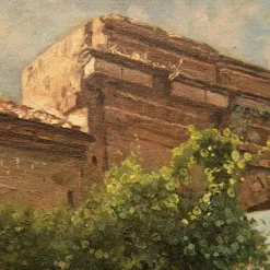 Pamono Carlo Brancaccio, Neapolitan Landscape, 1890s, Oil on Canvas, Framed><noscript><img width=