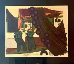 Clearance Pamono Carlo Rosberg, Composition, 1960s, Lithograph, Framed