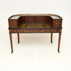 Outlet Pamono Carlton House Desk in Inlaid Mahogany with Leather Top, 1890s