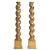 Pamono Carved and Gilded Baroque Columns, Set of 2> Pedestals And Columns