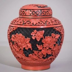 Pamono Carved and Lacquered Chinese Ginger Jar> Bottles, Carafes & Jugs