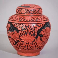 Pamono Carved and Lacquered Chinese Ginger Jar> Bottles, Carafes & Jugs