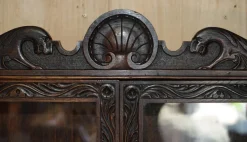 Outlet Pamono Carved English Oak Library Desk with Lions Head Brass Handles, 1860s