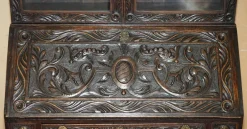 Outlet Pamono Carved English Oak Library Desk with Lions Head Brass Handles, 1860s