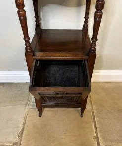 Pamono Carved Mahogany Coal Box, 1900s><noscript><img width=