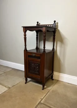 Pamono Carved Mahogany Coal Box, 1900s><noscript><img width=