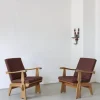 Pamono Carved Pine Lounge Chairs, Scandinavia, 1970s, Set of 2> Lounge Chairs & Armchairs