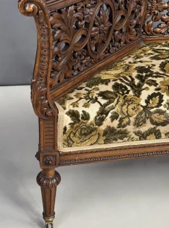 Pamono Carved Wooden Bench, 1880><noscript><img width=