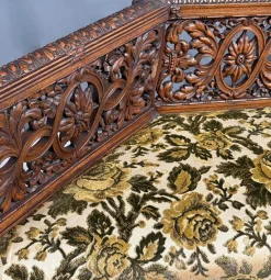 Pamono Carved Wooden Bench, 1880><noscript><img width=