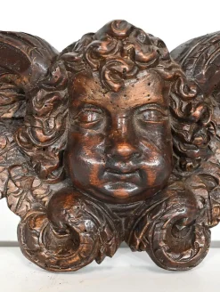 Pamono Carved Wooden Cherubs, Late 19th Century, Set of 2><noscript><img width=