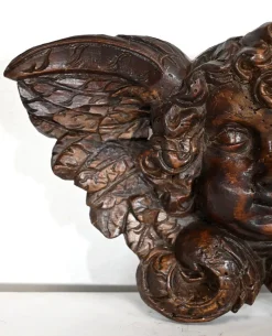 Pamono Carved Wooden Cherubs, Late 19th Century, Set of 2><noscript><img width=