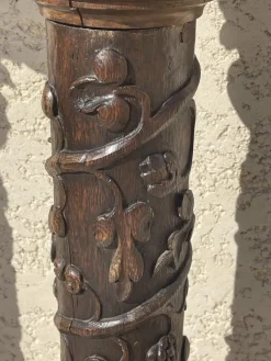 Pamono Carved Wooden Columns, Set of 2><noscript><img width=