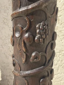 Pamono Carved Wooden Columns, Set of 2><noscript><img width=