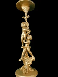 Pamono Carved Wooden Sculpture Column with Cherubs, 1920s> Pedestals And Columns