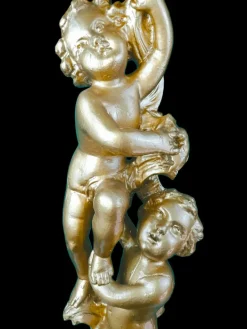 Pamono Carved Wooden Sculpture Column with Cherubs, 1920s><noscript><img width=