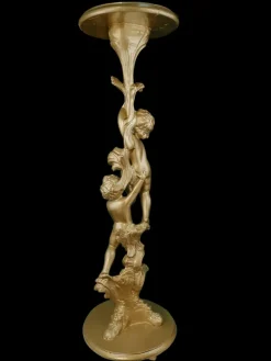 Pamono Carved Wooden Sculpture Column with Cherubs, 1920s><noscript><img width=