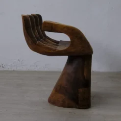 Pamono Carved Wooden Sculpture Chair in the Shape of a Hand, 1980s
