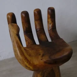 Pamono Carved Wooden Sculpture Chair in the Shape of a Hand, 1980s