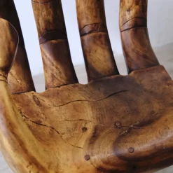 Pamono Carved Wooden Sculpture Chair in the Shape of a Hand, 1980s