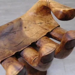 Pamono Carved Wooden Sculpture Chair in the Shape of a Hand, 1980s
